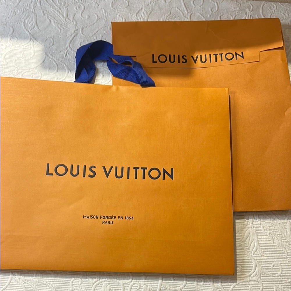 Louis Vuitton Bold Orange Bag and envelope.